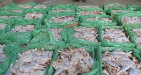 Frozen chicken cargo inspection